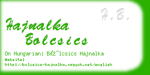 hajnalka bolcsics business card